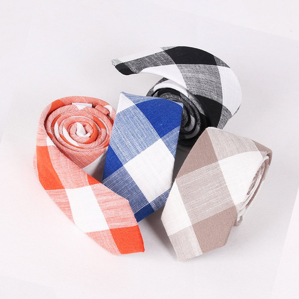 Plaid linen tie 3 Plaid linen tie 3
