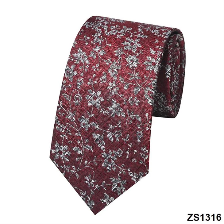 YiLi 폴리에스터 금속 꽃무늬 넥타이 - 남성용 맞춤형 자카드 직물 넥타이